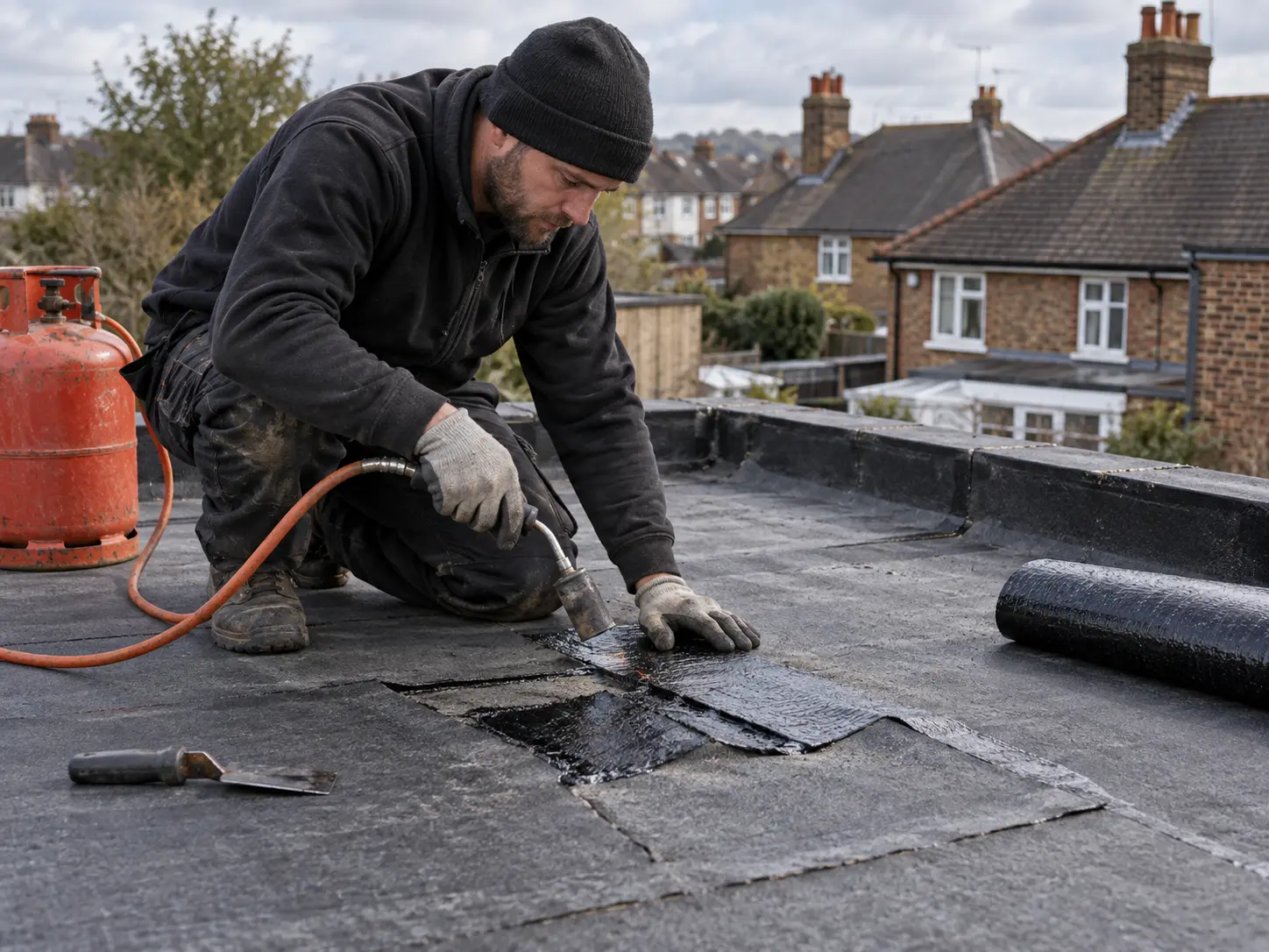 Flat Roof Repairs carried out by a roofing contractor