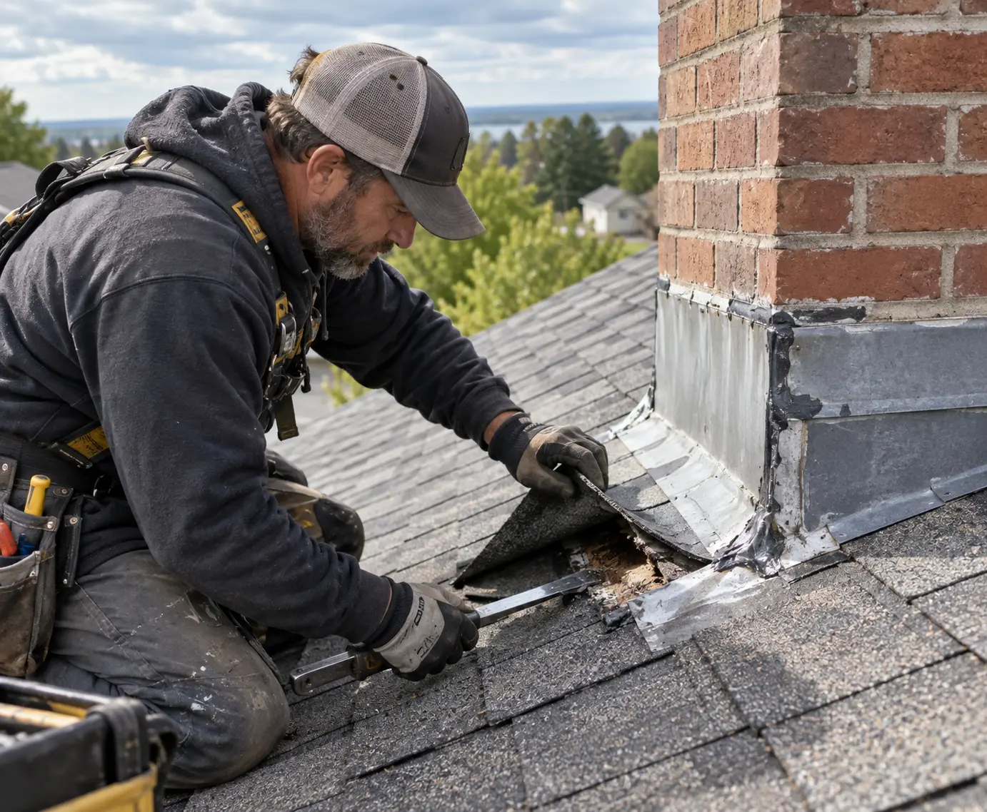 Roof Leak Repairs carried out by a roofing contractor