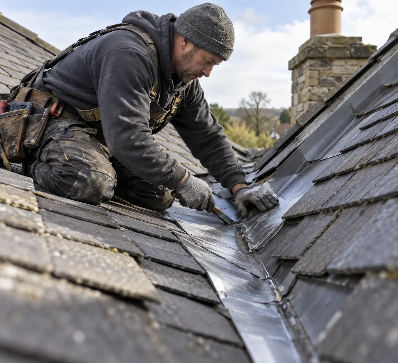 Roof Valley Repairs carried out by a roofing contractor