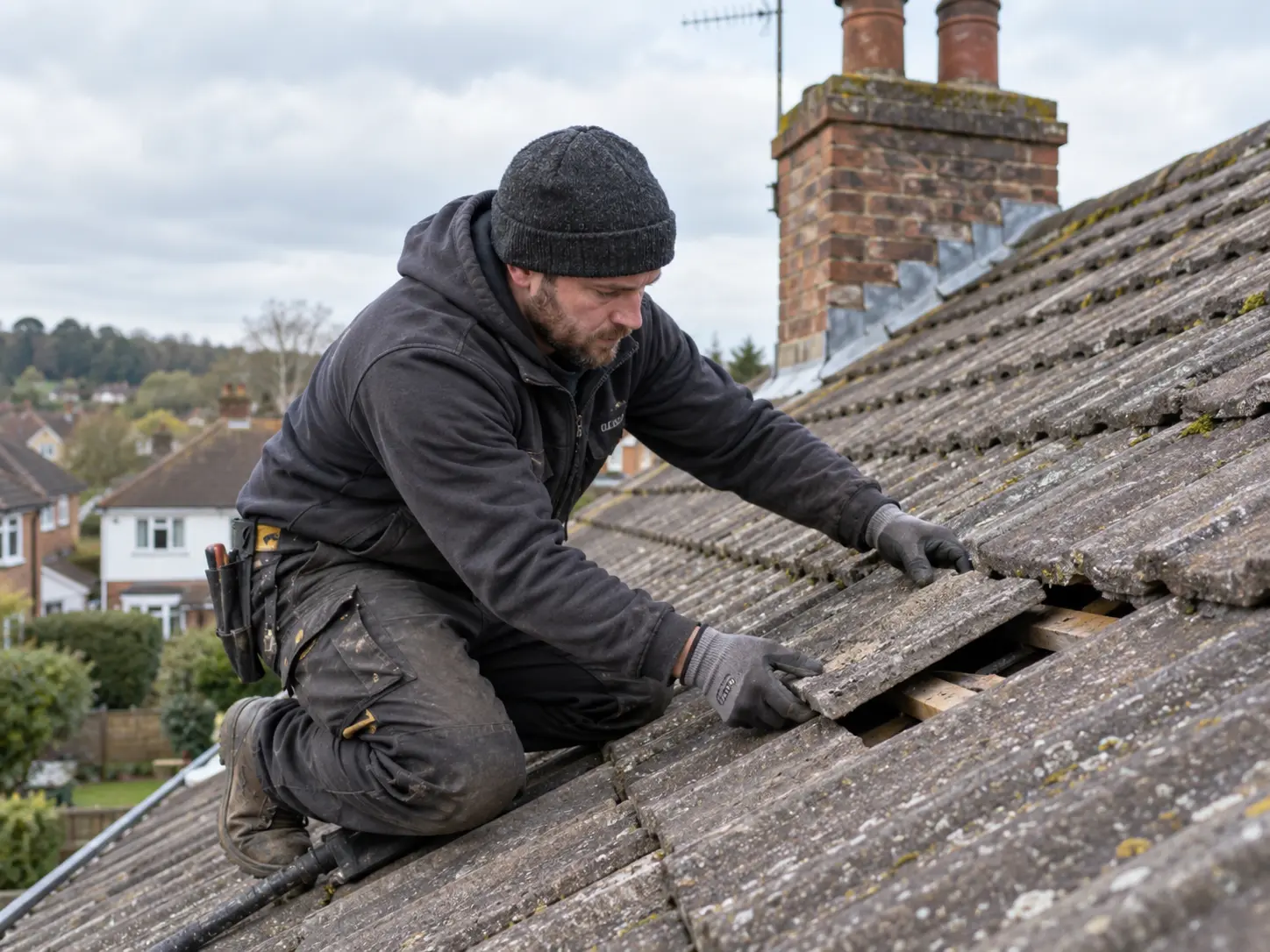 Tile Roof Repairs carried out by a roofing contractor